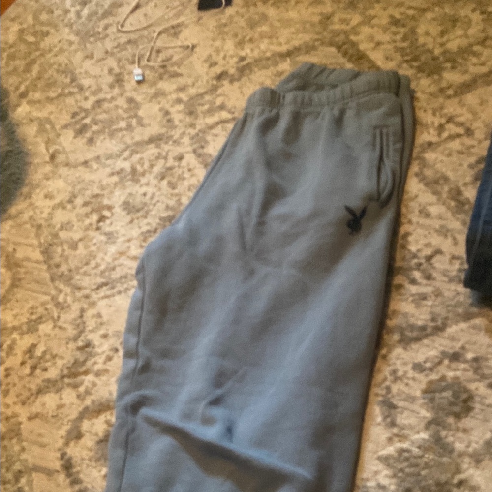 PLAYBOY Gray Track Pants with Elastic Waistband and Sleek Design
